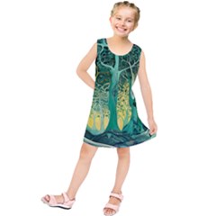 Nature Trees Forest Mystical Forest Jungle Kids  Tunic Dress by Ravend