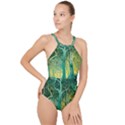 Nature Trees Forest Mystical Forest Jungle High Neck One Piece Swimsuit View1