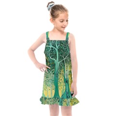 Nature Trees Forest Mystical Forest Jungle Kids  Overall Dress by Ravend