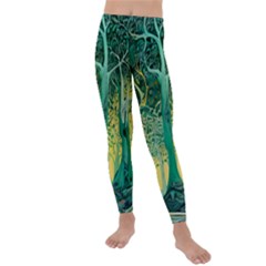 Nature Trees Forest Mystical Forest Jungle Kids  Lightweight Velour Leggings