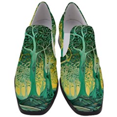 Nature Trees Forest Mystical Forest Jungle Women Slip On Heel Loafers by Ravend