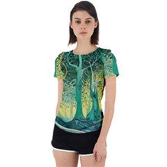 Nature Trees Forest Mystical Forest Jungle Back Cut Out Sport Tee by Ravend