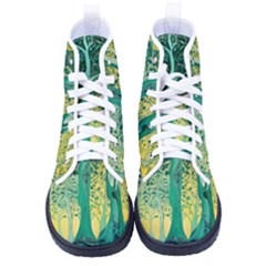 Nature Trees Forest Mystical Forest Jungle Men s High-top Canvas Sneakers by Ravend