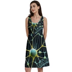 Ai Generated Neuron Network Connection Classic Skater Dress