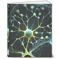 Ai Generated Neuron Network Connection 8  X 10  Softcover Notebook by Ravend