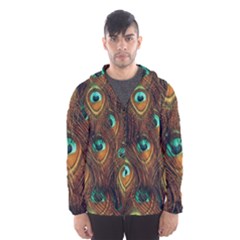 Peacock Feathers Men s Hooded Windbreaker