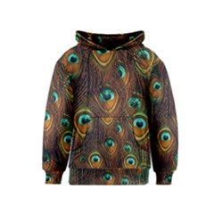 Peacock Feathers Kids  Pullover Hoodie