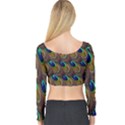 Peacock-feathers-bird-plumage Long Sleeve Crop Top View2