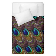 Peacock-feathers-bird-plumage Duvet Cover Double Side (single Size) by Ravend