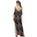 Peacock-feathers-bird-plumage Maxi Chiffon Cover Up Dress View2