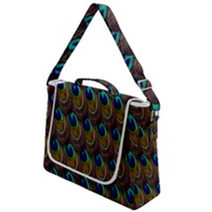 Peacock-feathers-bird-plumage Box Up Messenger Bag by Ravend