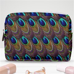 Peacock-feathers-bird-plumage Make Up Pouch (medium) by Ravend