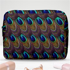 Peacock-feathers-bird-plumage Make Up Pouch (large) by Ravend