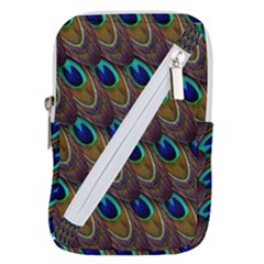 Peacock-feathers-bird-plumage Belt Pouch Bag (large) by Ravend