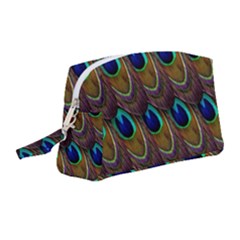 Peacock-feathers-bird-plumage Wristlet Pouch Bag (medium) by Ravend