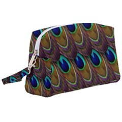 Peacock-feathers-bird-plumage Wristlet Pouch Bag (large) by Ravend