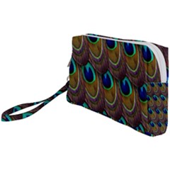 Peacock-feathers-bird-plumage Wristlet Pouch Bag (small) by Ravend