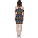 Peacock-feathers-bird-plumage Shoulder Frill Bodycon Summer Dress View4