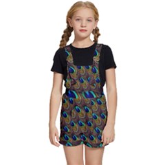 Peacock-feathers-bird-plumage Kids  Short Overalls by Ravend