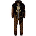 Peacock Plumage Bird Decorative Pattern Graceful Hooded Jumpsuit (Men) View1