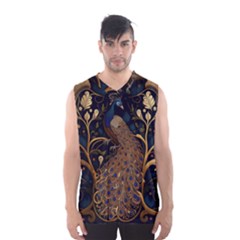 Peacock Plumage Bird Decorative Pattern Graceful Men s Basketball Tank Top by Ravend