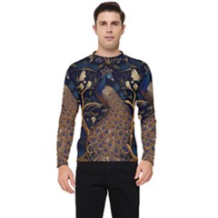 Peacock Plumage Bird Decorative Pattern Graceful Men s Long Sleeve Rash Guard by Ravend