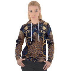 Peacock Plumage Bird Decorative Pattern Graceful Women s Overhead Hoodie