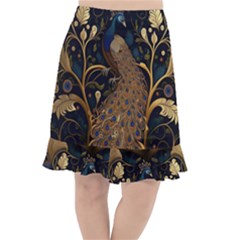 Peacock Plumage Bird Decorative Pattern Graceful Fishtail Chiffon Skirt by Ravend