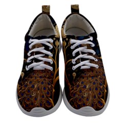 Peacock Plumage Bird Decorative Pattern Graceful Women Athletic Shoes by Ravend