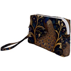 Peacock Plumage Bird Decorative Pattern Graceful Wristlet Pouch Bag (small) by Ravend