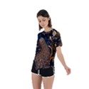 Peacock Plumage Bird Decorative Pattern Graceful Asymmetrical Short Sleeve Sports Tee View2