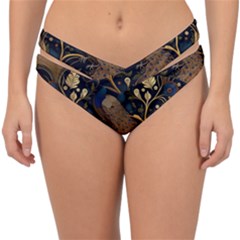 Peacock Plumage Bird Decorative Pattern Graceful Double Strap Halter Bikini Bottoms by Ravend