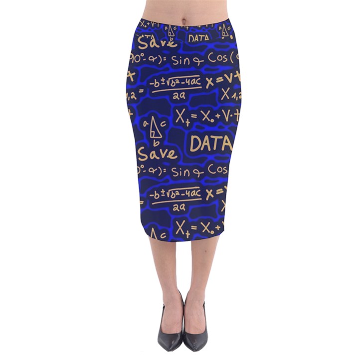 Art Pattern Design Background Graphic Velvet Midi Pencil Skirt