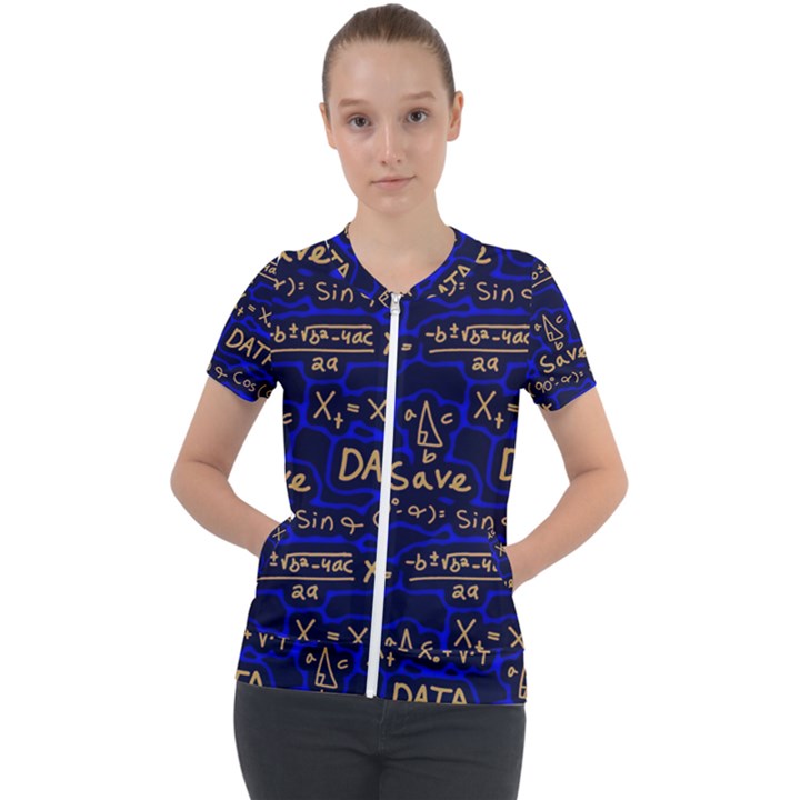 Art Pattern Design Background Graphic Short Sleeve Zip Up Jacket