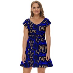 Art Pattern Design Background Graphic Short Sleeve Tiered Mini Dress