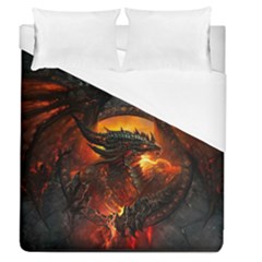 Dragon Art Fire Digital Fantasy Duvet Cover (queen Size) by Celenk