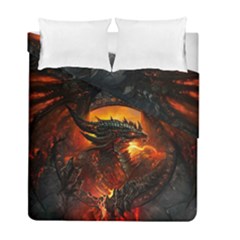 Dragon Art Fire Digital Fantasy Duvet Cover Double Side (full/ Double Size) by Celenk