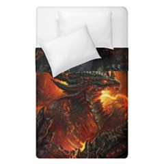 Dragon Art Fire Digital Fantasy Duvet Cover Double Side (single Size) by Celenk