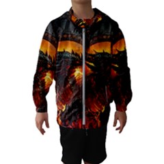 Dragon Art Fire Digital Fantasy Kids  Hooded Windbreaker