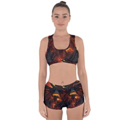 Dragon Art Fire Digital Fantasy Racerback Boyleg Bikini Set by Celenk