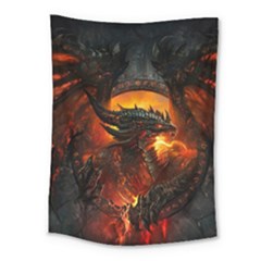 Dragon Art Fire Digital Fantasy Medium Tapestry