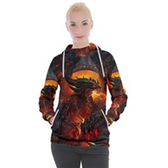 Dragon Art Fire Digital Fantasy Women s Hooded Pullover