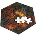 Dragon Art Fire Digital Fantasy Wooden Puzzle Hexagon View2