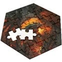 Dragon Art Fire Digital Fantasy Wooden Puzzle Hexagon View3