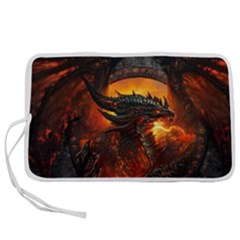 Dragon Art Fire Digital Fantasy Pen Storage Case (l) by Celenk