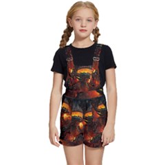 Dragon Art Fire Digital Fantasy Kids  Short Overalls by Celenk