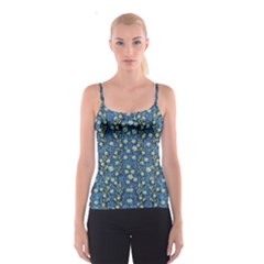 Lotus Bloom In The Calm Sea Of Beautiful Waterlilies Spaghetti Strap Top by pepitasart