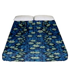 Lotus Bloom In The Calm Sea Of Beautiful Waterlilies Fitted Sheet (king Size) by pepitasart