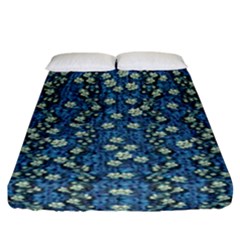 Lotus Bloom In The Calm Sea Of Beautiful Waterlilies Fitted Sheet (california King Size) by pepitasart