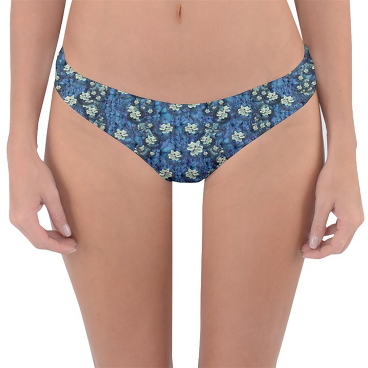 Lotus Bloom In The Calm Sea Of Beautiful Waterlilies Reversible Hipster Bikini Bottoms